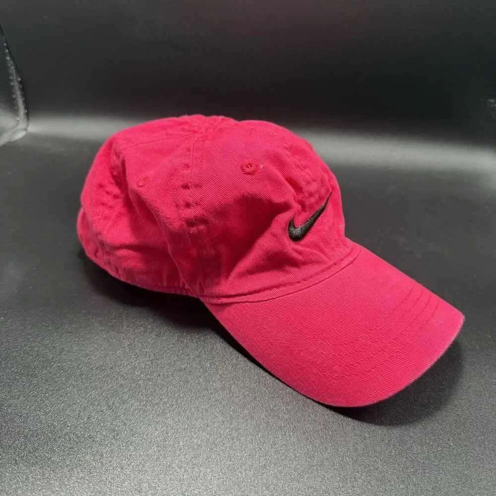 Nike Hat Toddler Girls Hot Pink Hook Loop Adjustable 100% Cotton